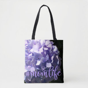 Tote Bag Élégant doux fleurs violettes hydrangées violettes