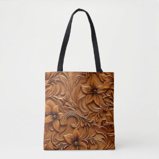 Tote Bag Élégant élégant Faux Embossé en cuir Camel marron