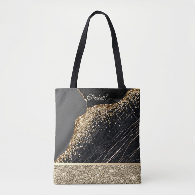 Tote Bag Élégant élégant Parties scintillant or Sequins Mar (Devant)