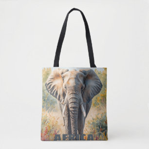 Tote Bag Élégant Éléphant d'Afrique Rétro
