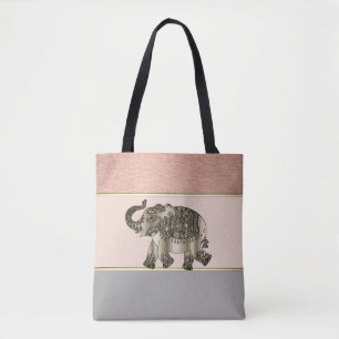 Tote Bag Élégant éléphant rayé moderne féminin