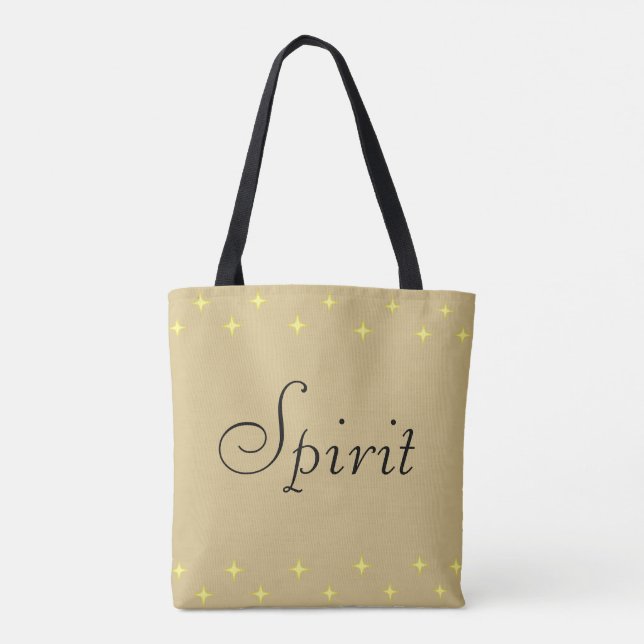 Tote Bag Elégant esprit et étoiles sur le beige (Dos)