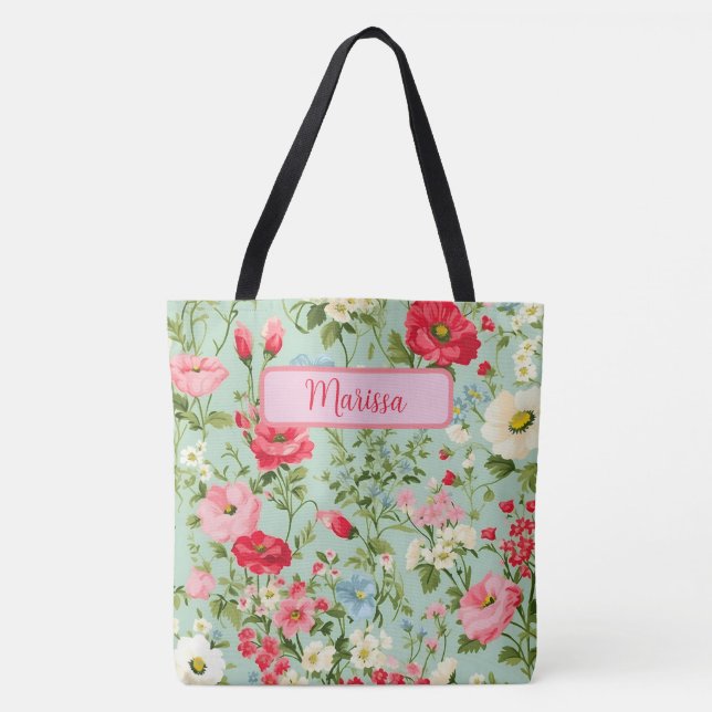 Tote Bag Élégant Fleur sauvage de pays anglais personnalisé (Devant)