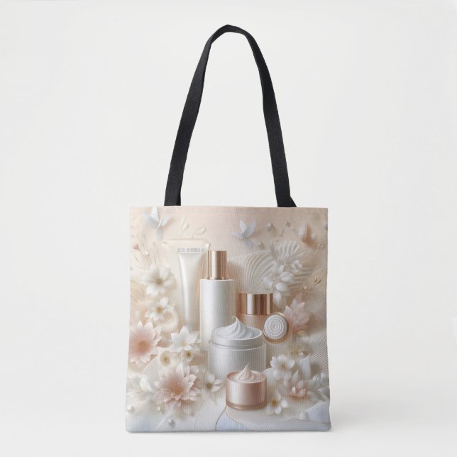 Tote Bag Elegant Floral Beauty Cosmetic Salon Makeup (Devant)