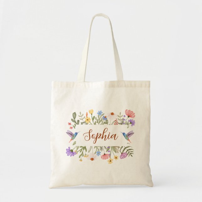 Tote Bag Élégant floral chic coloré (Devant)