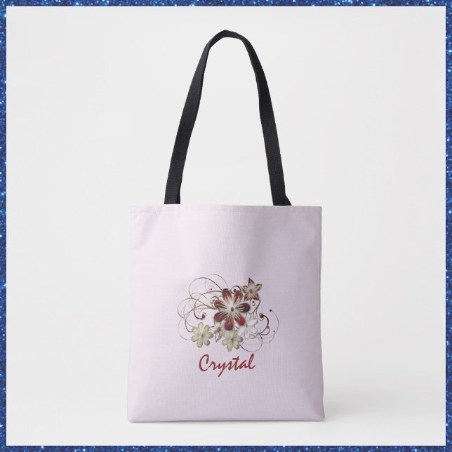 Tote Bag Élégant floral rouge (Créateur téléchargé)