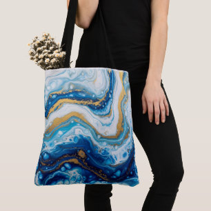 Tote Bag Elégant Fluid Art Décoratif Café Mugs Abstrait