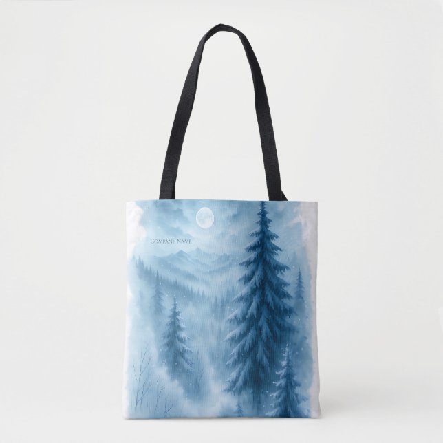 Tote Bag Elégant Forêt d'hiver Cadeaux de vacances d'entrep (Devant)