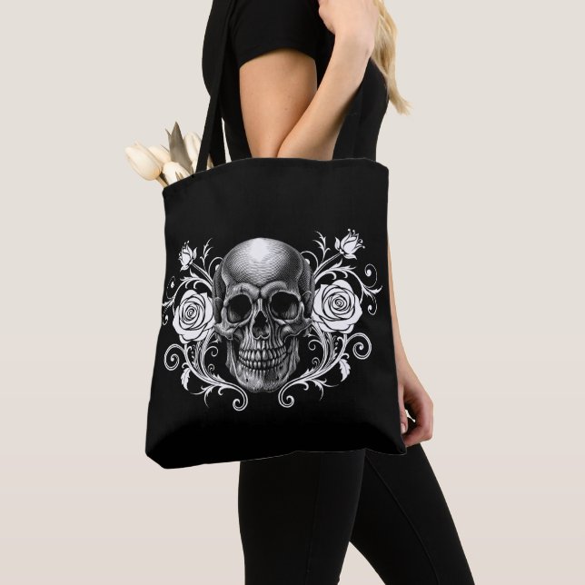 Tote Bag Élégant Goth Romantique (De près)