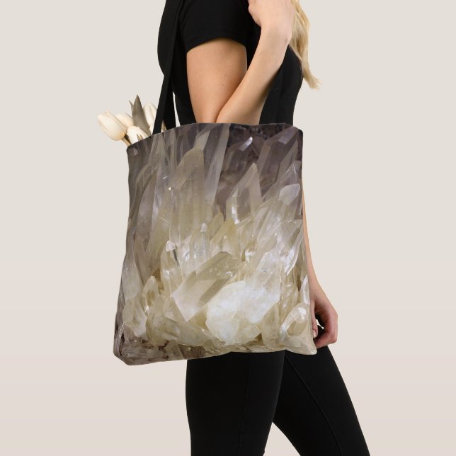 Tote Bag Élégant Graphique d'énergie Clair Quartz (De près)