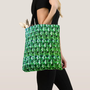 Tote Bag Elégant Green Diamonds vert pierres gemmes bijoux