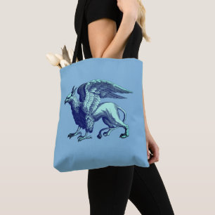 Tote Bag Elégant Griffin bleu Indigo - Bête légendaire