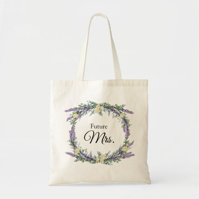 Tote Bag Elégant Lavande jaune Rose Eucalyptus Futur Mme. (Devant)