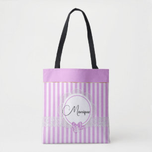 Tote Bag Elégant Lilac Motif avec Dentelle Faux