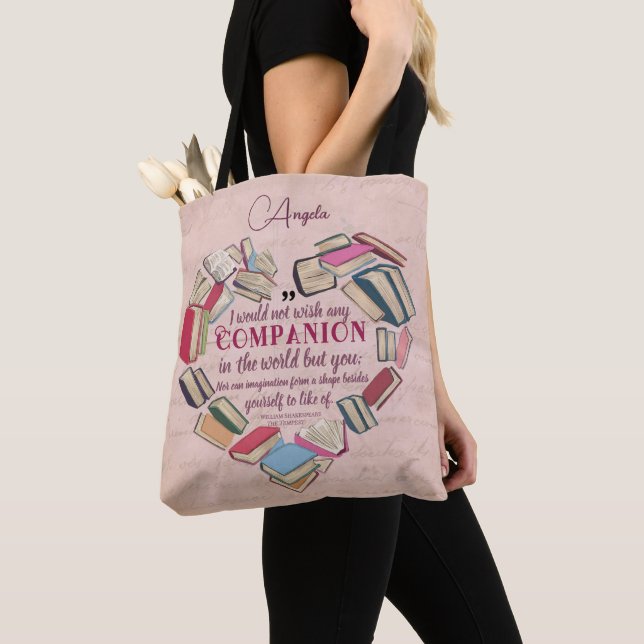 Tote Bag Élégant livre Anniversaire de l'amour Shakespeare  (De près)