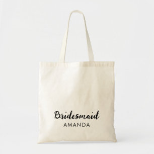 Tote Bag Élégant Mariage de Bridesmaid Script Party Favoris
