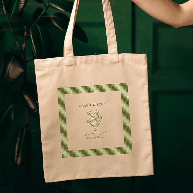 Tote Bag Elégant Mariage vert à main sophistiqué (Créateur téléchargé)