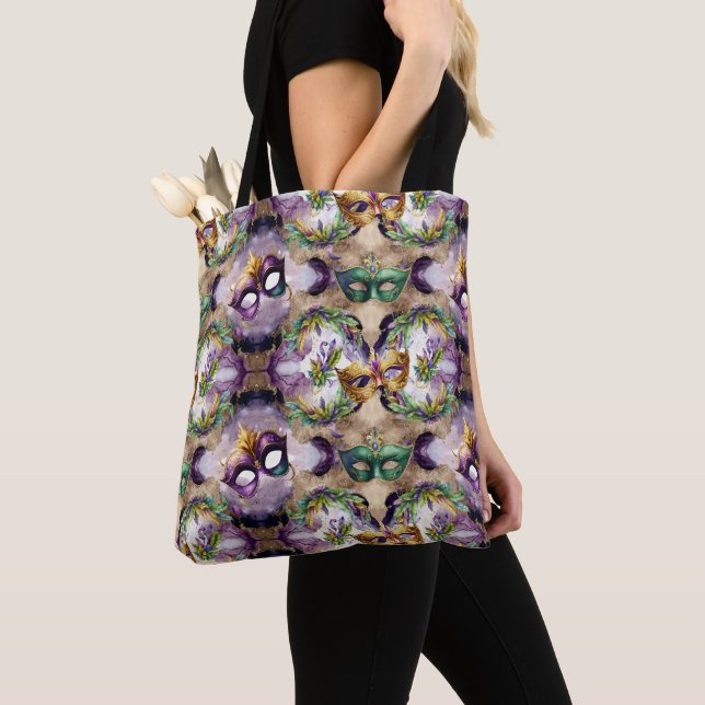 Tote Bag Elégant Masque Mardi Gras (De près)