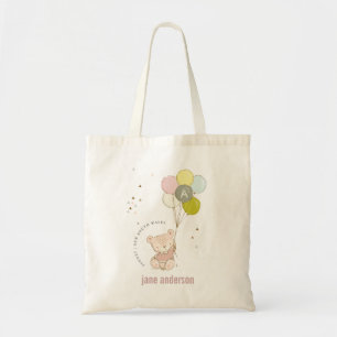 Tote Bag Élégant Mignon Ours Blonde Fille Monogramme