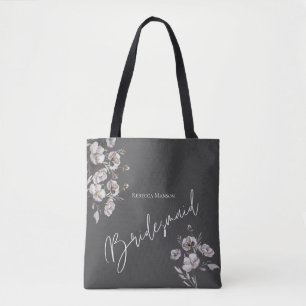 Tote Bag Elégant minimaliste gris foncé couleur d'eau Bride