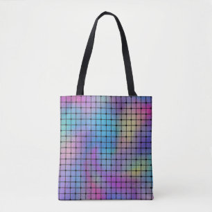 Tote Bag Elegant Modern Colorful Squares Tiles