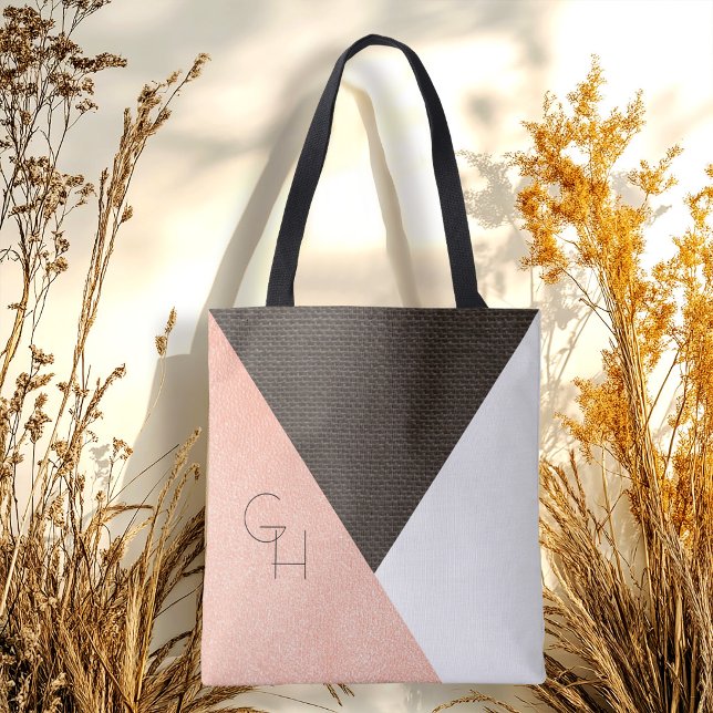 Tote Bag Élégant Moderne Tendance Monogramme Initiale Demoi (Créateur téléchargé)
