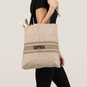 Tote Bag Élégant Monogramme Beige