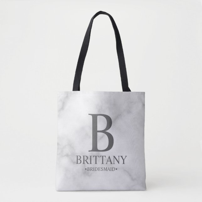 Tote Bag Élégant Monogramme et nom de la servante (Devant)