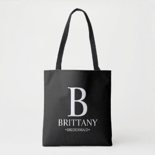 Tote Bag Élégant Monogramme et nom de la servante