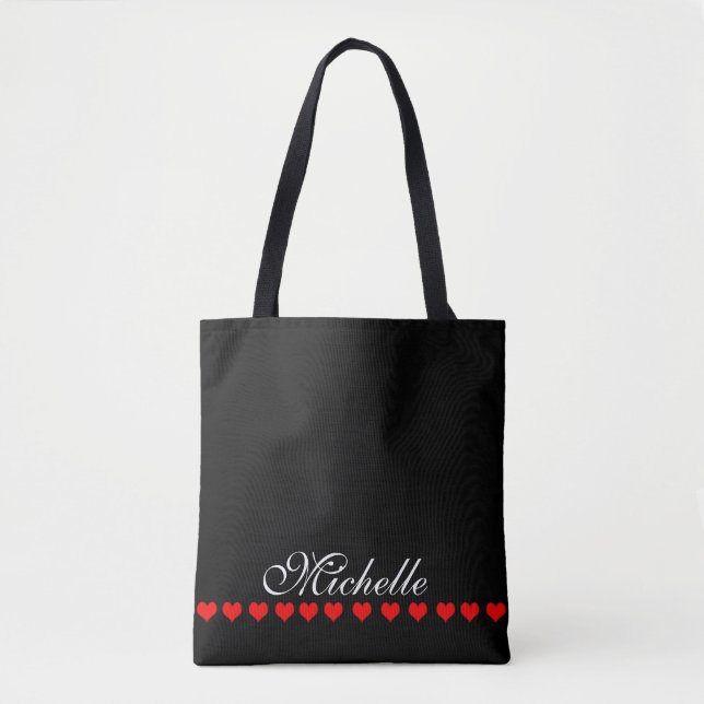 Tote Bag Élégant Monogramme noir (Devant)