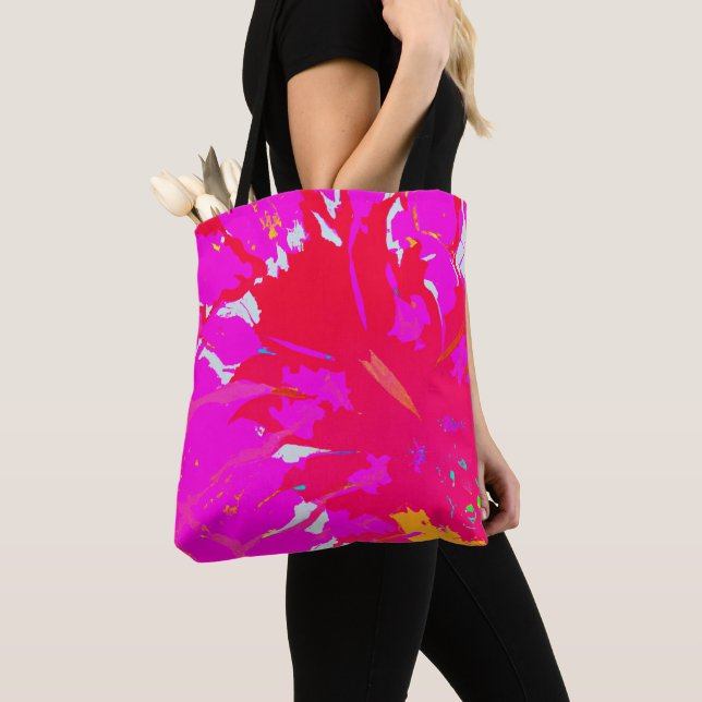 Tote Bag Élégant Motif Abstrait rose (De près)