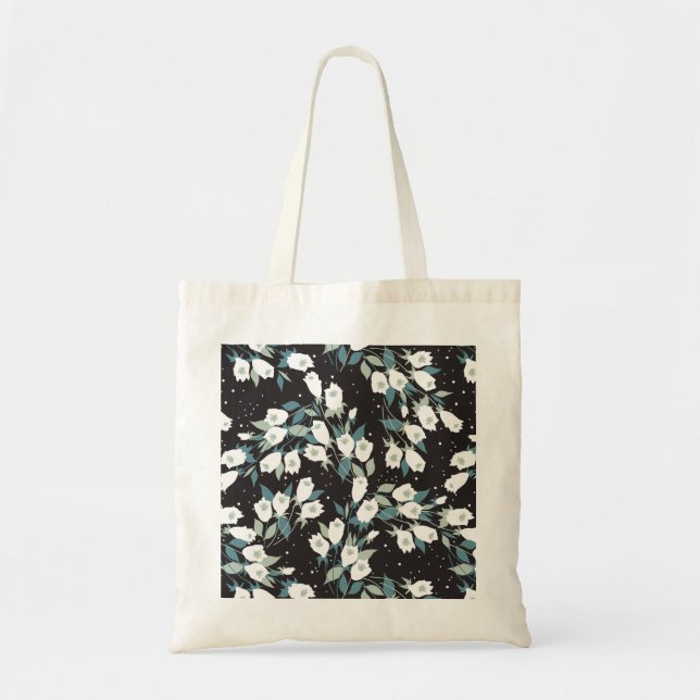 Tote Bag Élégant Motif de fleur de tulipe Arrière - plan no (Devant)