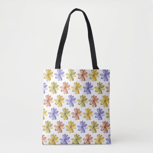 Tote Bag Élégant Motif de fleurs (Devant)