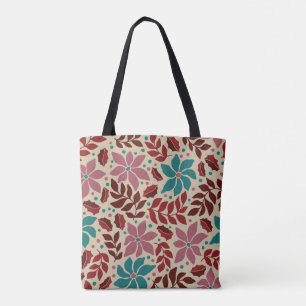 Tote Bag Élégant motif floral Vintage Noël Whimsy