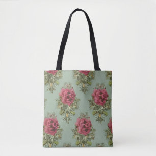 Tote Bag Élégant Motif victorien de Rose rouge