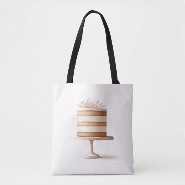Tote Bag Élégant Niveau Blanc Fleur boulangerie Cuisine (Devant)