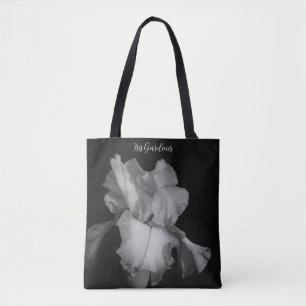 Tote Bag Elégant noir blanc Iris photo personnalisée
