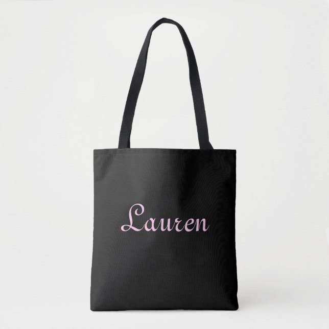 Tote Bag Élégant noir et rose (Devant)