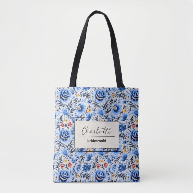 Tote Bag Élégant Nom de Demoiselle d'Honneur Personnalisé a (Devant)