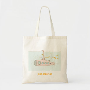 Tote Bag Élégant petit sous-marin sous-marin Monogramme de