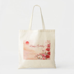 Tote Bag Elegant Pink Orchid Birthday