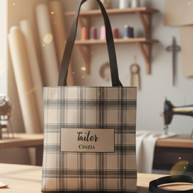 Tote Bag Elegant Plaid Bag – Handmade Craftsmanship (Créateur téléchargé)