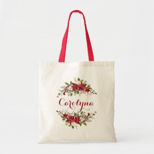 Tote Bag Elégant Poinsettia Floral Bridesmaid Favoriser
