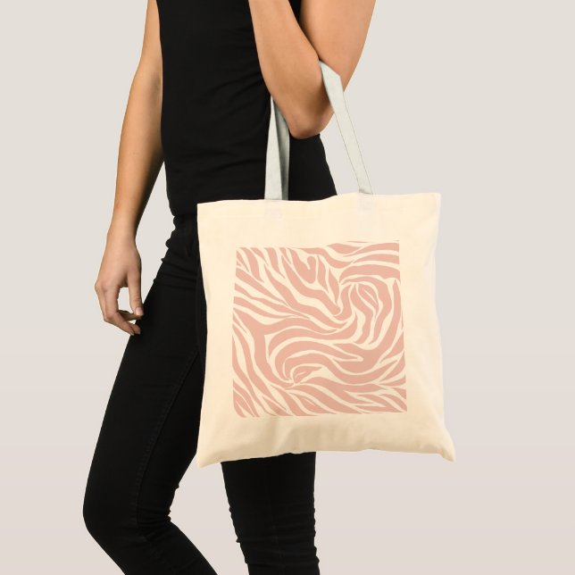 Tote Bag Élégant Poster de animal blanc rose pâle Zèbre (Devant (produit))