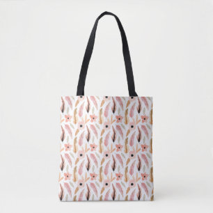 Tote Bag Élégant rose Brown Motif d'aquarelle