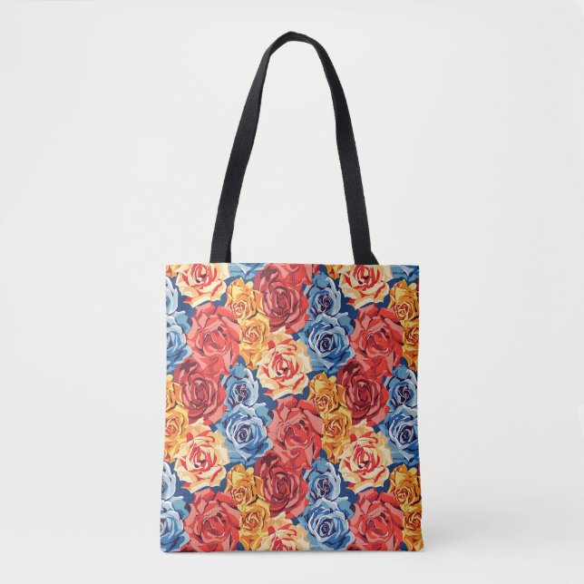 Tote Bag Élégant Roses botaniques floraux mauves et élégant (Devant)