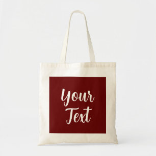 Tote Bag Élégant Rouge foncé Ajouter votre texte Moderne te