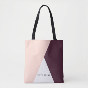 Tote Bag Élégant rougissent le rose et les triangles