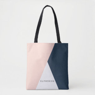 Tote Bag Élégant rougissent les triangles géométriques de