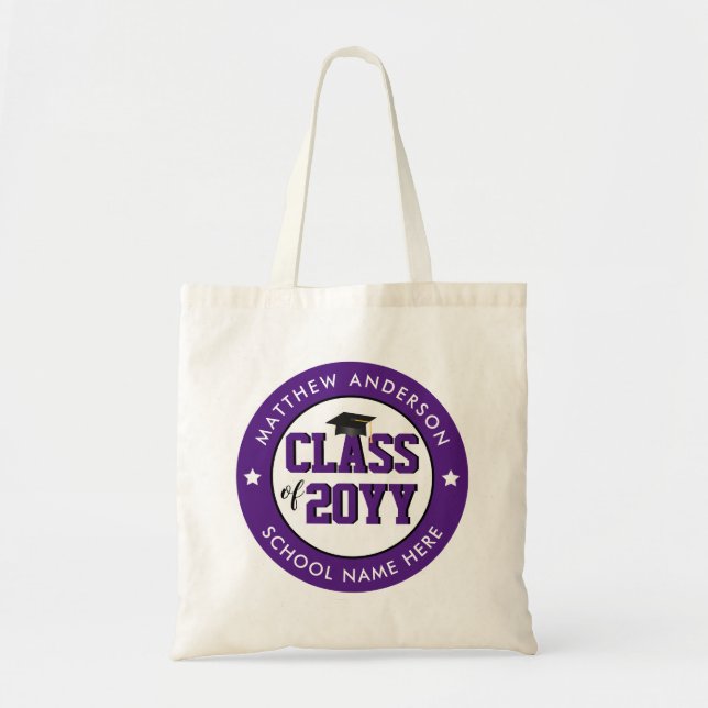 Tote Bag Elegant Royal Purple Class of 2023 Graduation (Devant)
